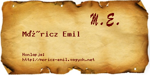 Móricz Emil névjegykártya
